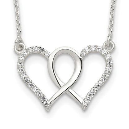 Duet Sterling Silver Heart Necklace