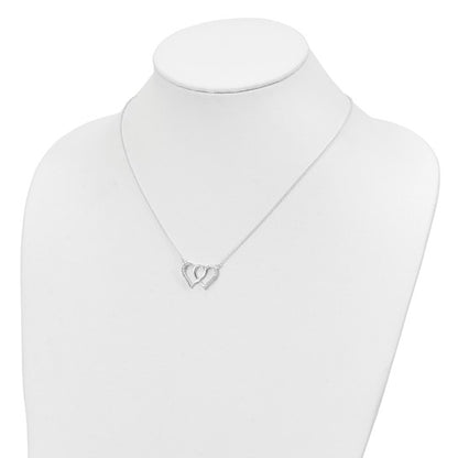 Duet Sterling Silver Heart Necklace